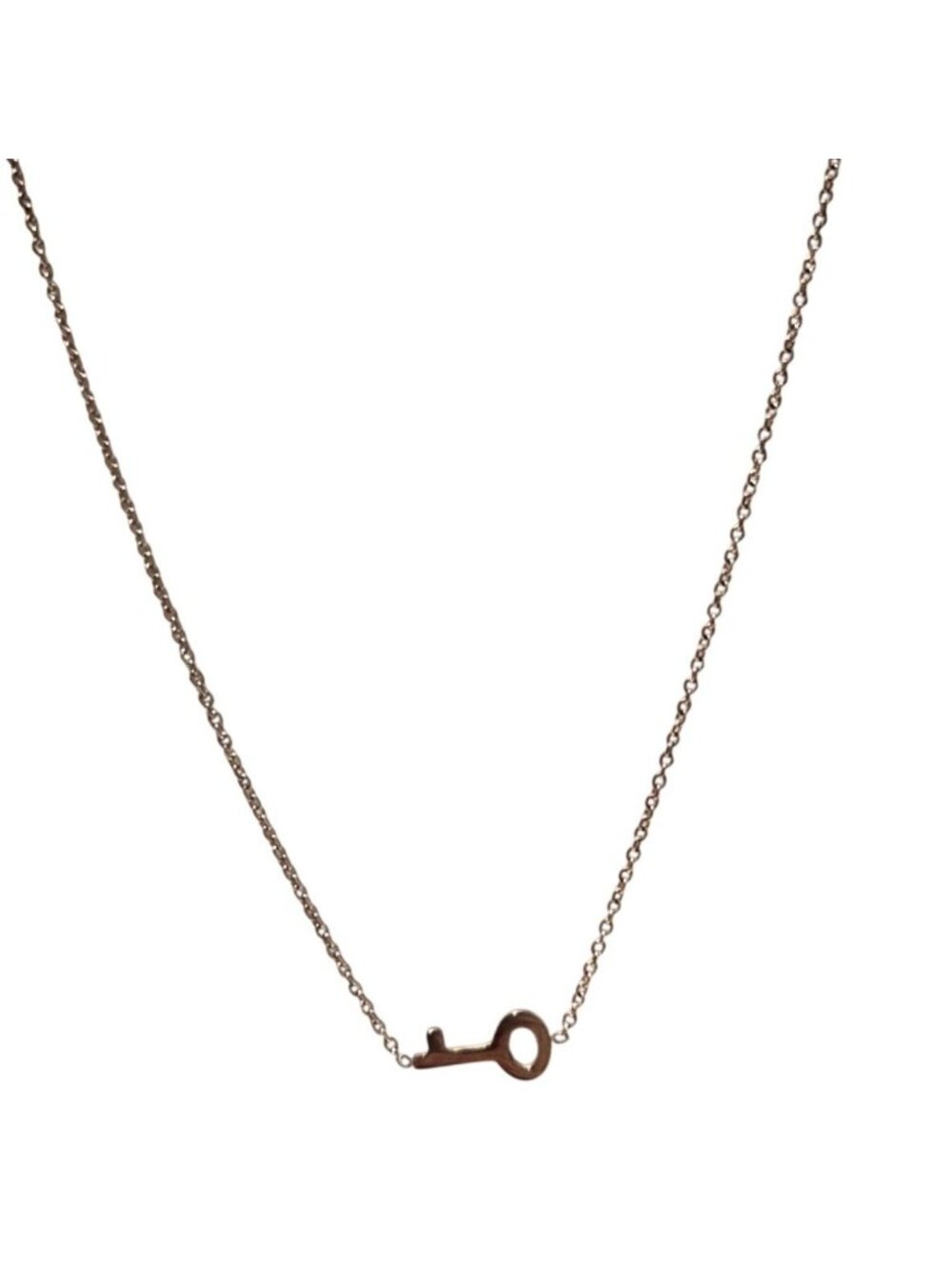 Skeleton Key Pendant Necklace Rose Gold Tone Victorian Minimalist Jewelry Women